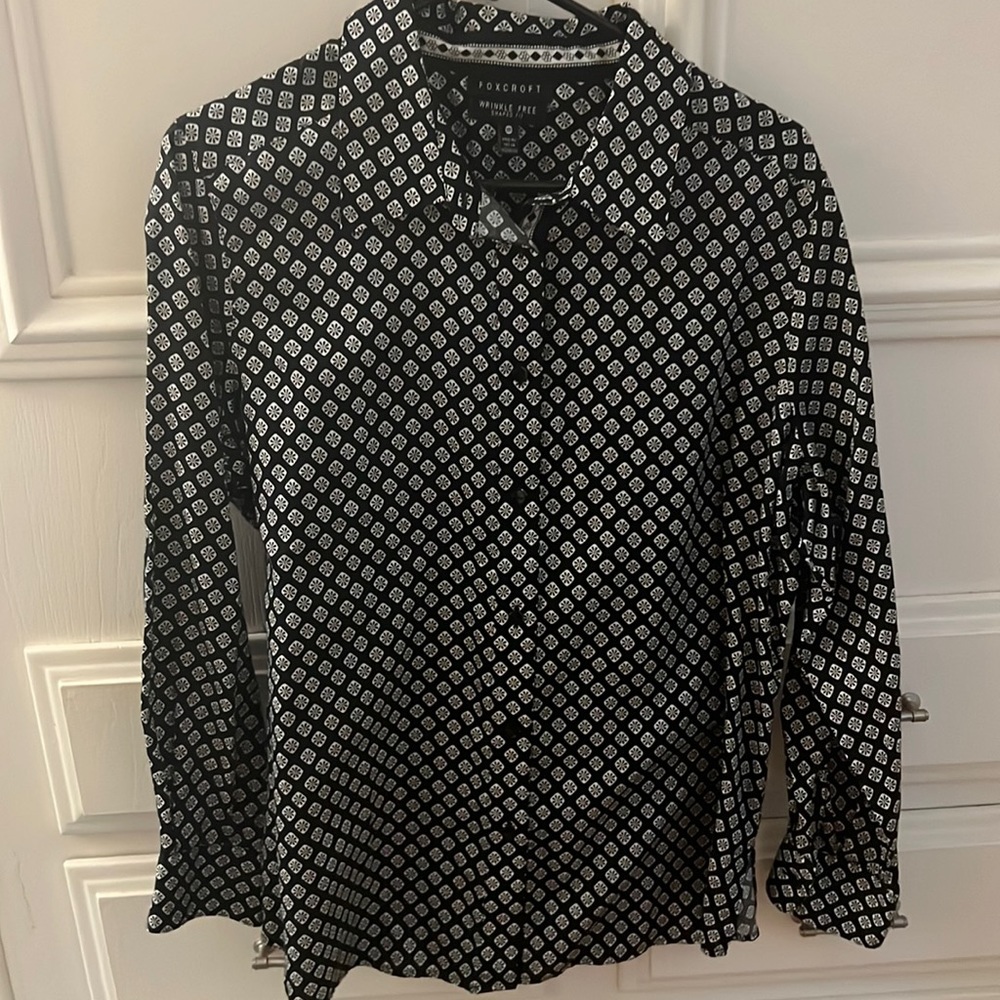Foxcraft Shirt Button Down Blouse 14W Long Sleeve